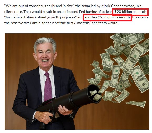Federal Reserve expected to begin buying back an all-time high $45 billion of debt each month beginning in January 🤯👀