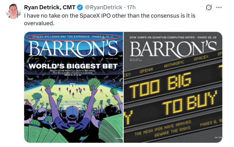 A positive contrarian note on SpaceX and Anthropic Saying they have overvalued seems to be the consensus