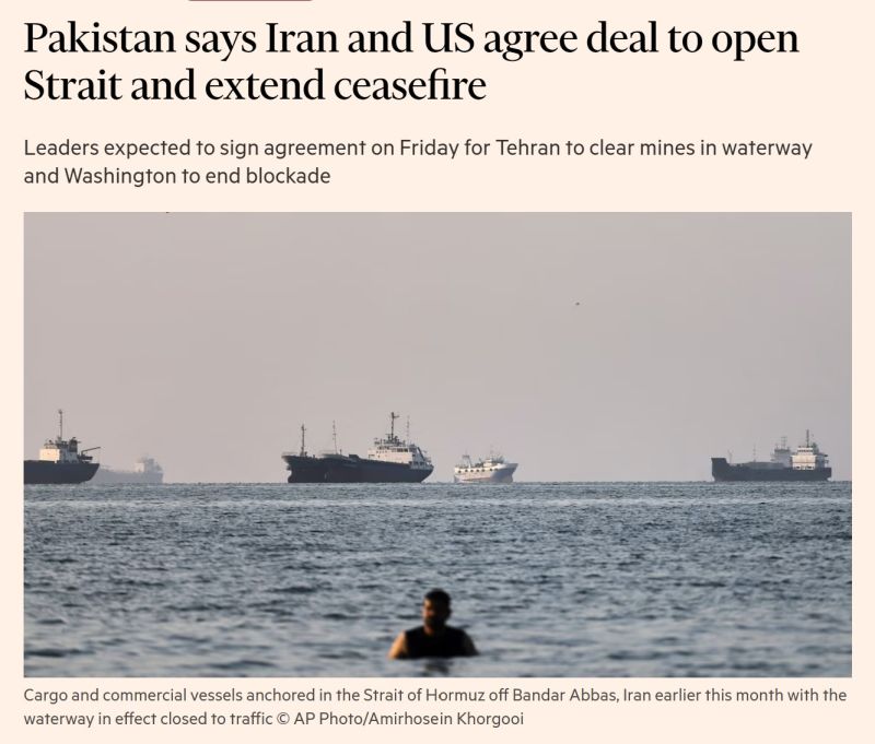 Pakistan’s prime minister said the US and Iran have finalised a deal to extend a ceasefire and reopen the Strait of Hormuz, with the warring parties to officially sign the agreement on Friday.