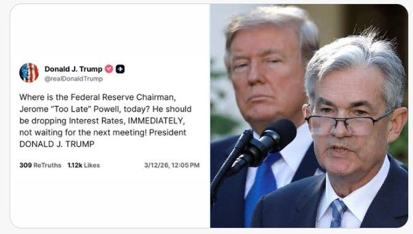 BREAKING: President Trump asks Jerome Powell to LOWER INTEREST RATES IMMEDIATELY to save the economy.