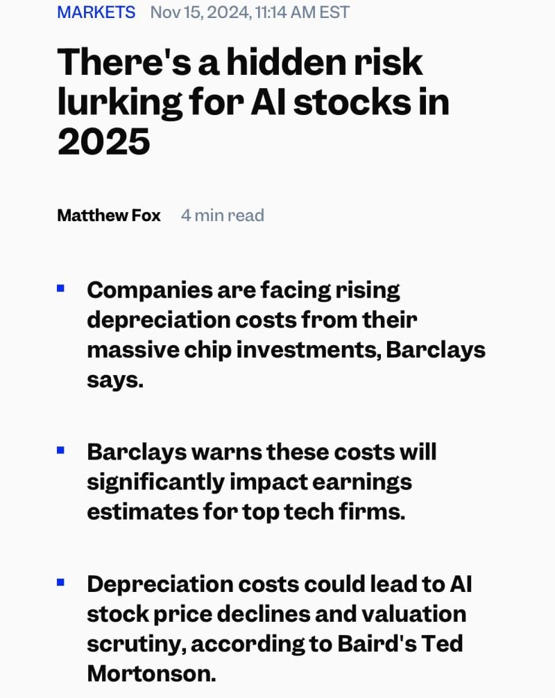 Interesting point by Barclays on AI stocks