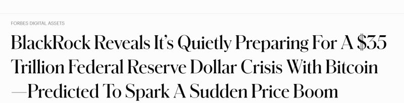 BlackRock Reveals It’s Quietly Preparing For A $35 Trillion Federal Reserve Dollar Crisis With Bitcoin—Predicted To Spark A Sudden Price Boom