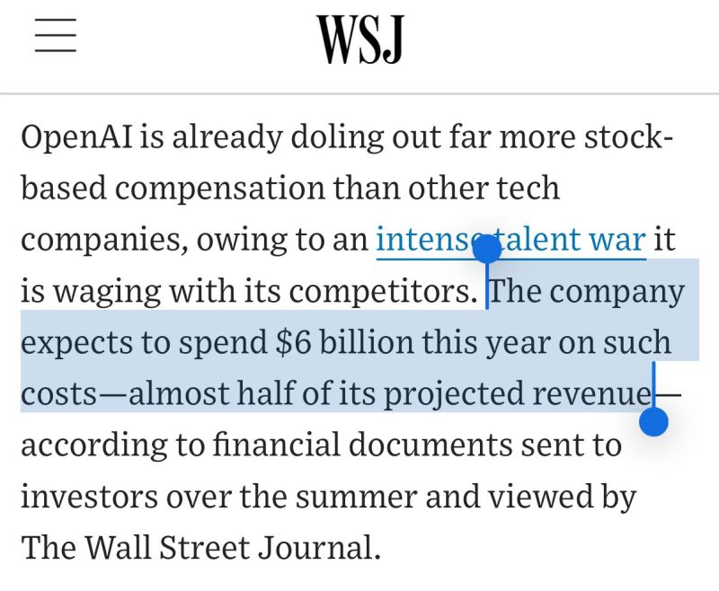 OpenAI will spend $6 billion on stock-based compensation this year, half of its revenue
