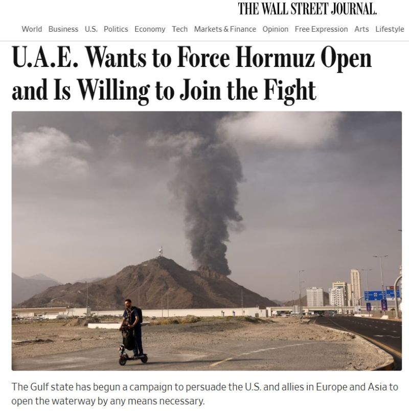 The United Arab Emirates is now planning to open the Strait of Hormuz BY FORCE with OTHER allies, after President Trump said 