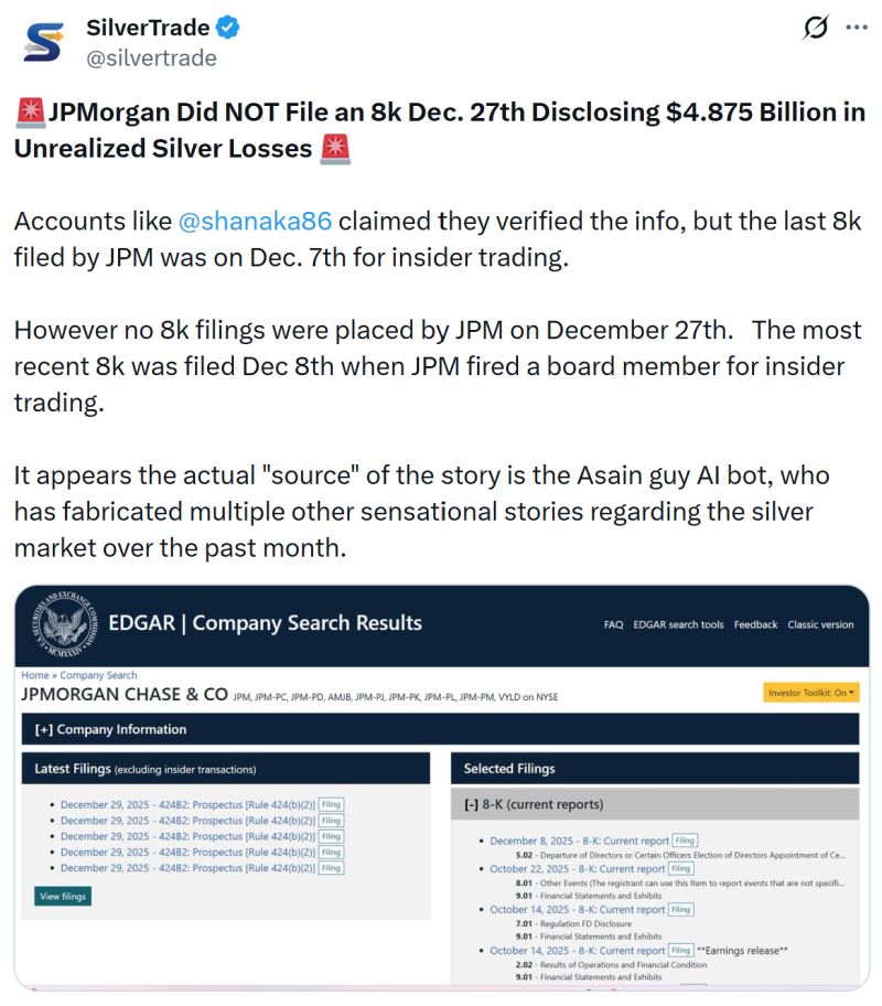 Beware about current rumours circulating on X today about silver squeeze hitting mega banks...