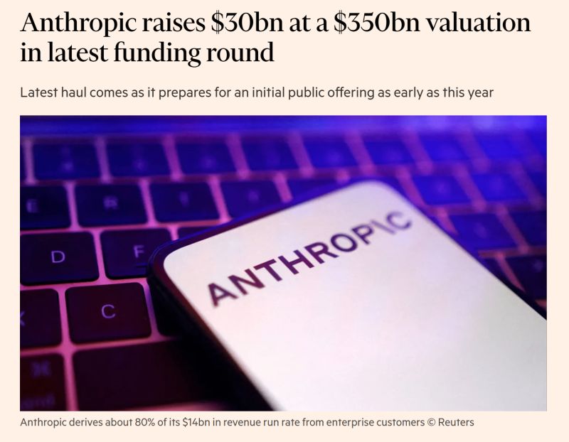 Anthropic has raised $30bn from investors including GIC, Coatue, Founders Fund and Nvidia