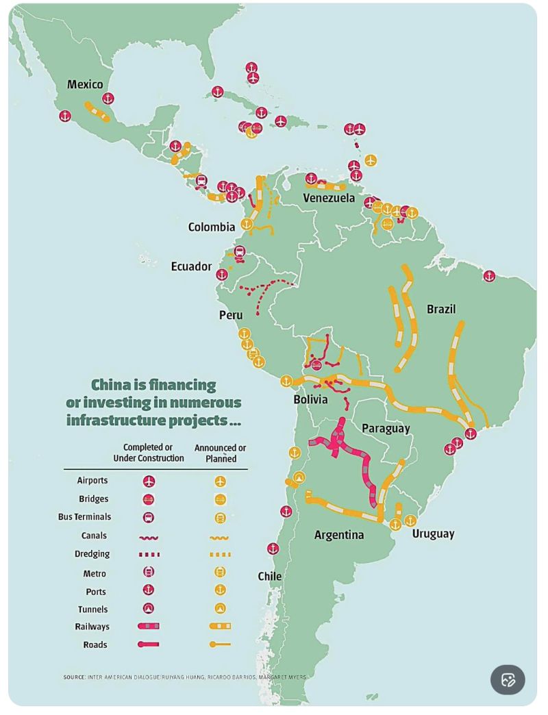 Chinese-financed infrastructure projects across Latin America