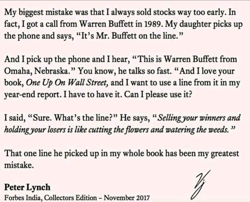 Warren Buffett talking to Peter Lynch: