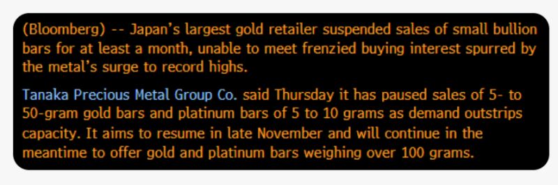 Physical gold shortage in Japan ???