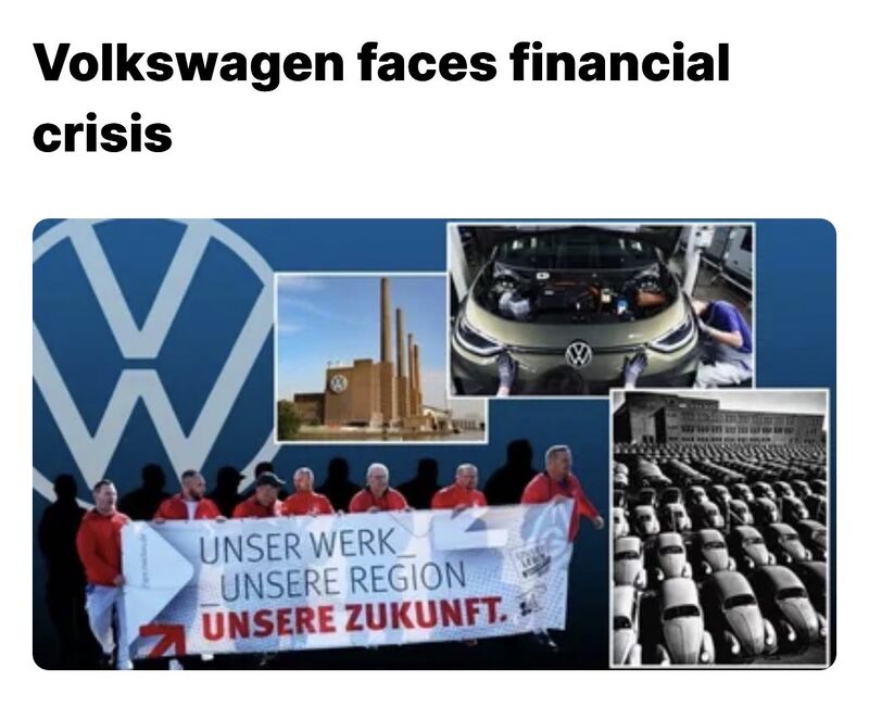 🚨 Germany’s biggest carmaker is in trouble.