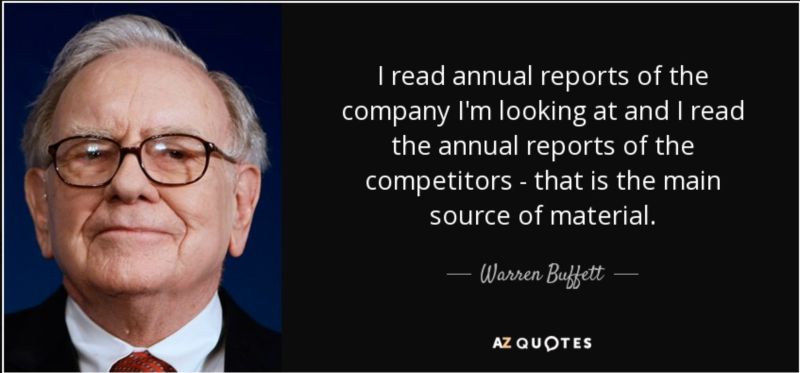 I read annual reports...