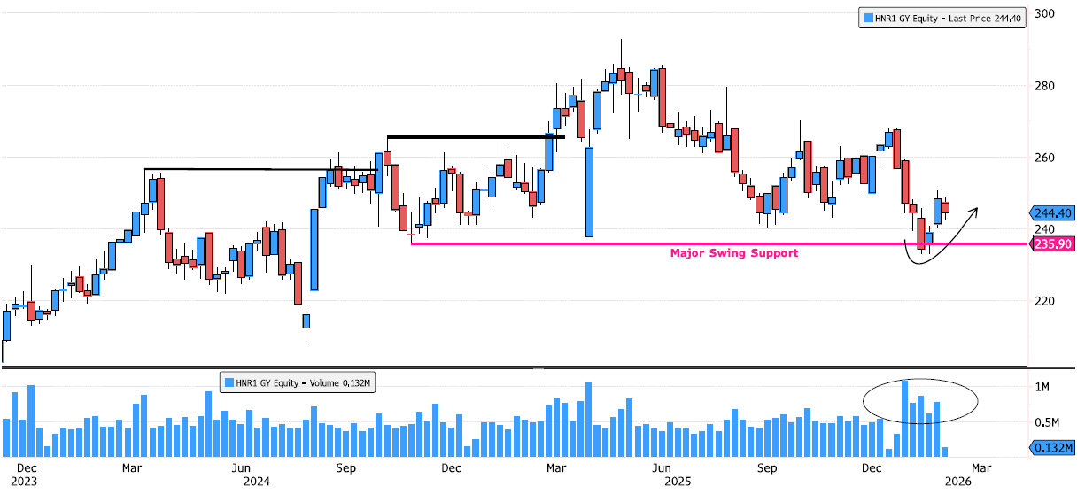 Hannover Rueck reacting on swing support