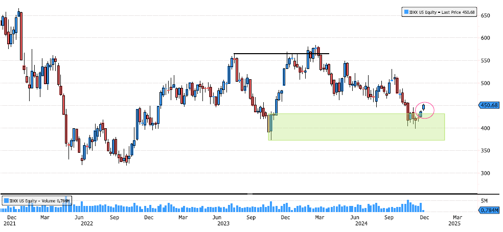 Idexx Laboratories Rebounding Off Major Swing Support Zone