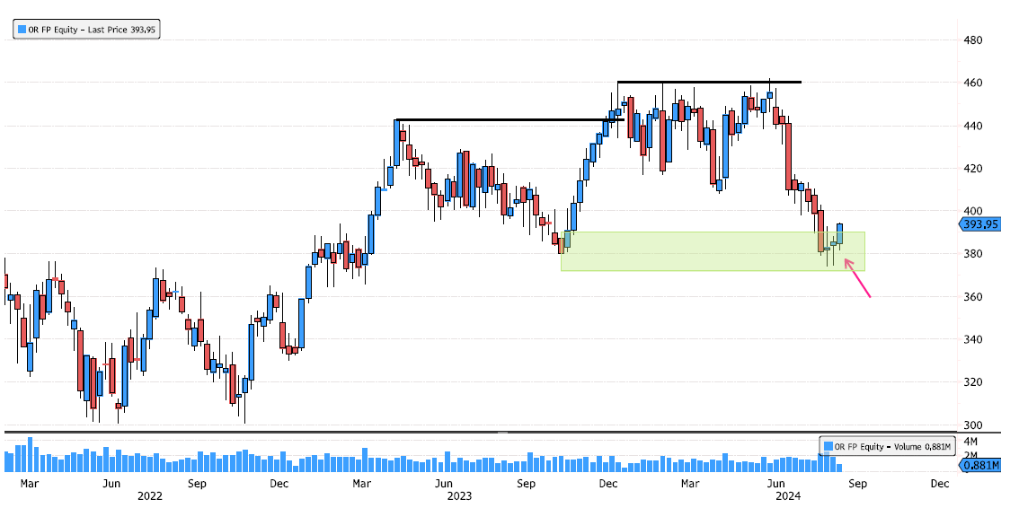 L'Oreal Starting to Rebound on Major Support