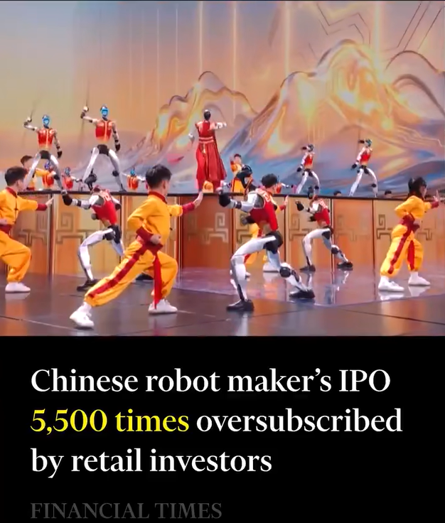 Unitree Robotics' $900 million initial public offering on Shanghai’s STAR Market was oversubscribed by more than 8,000 times overall.