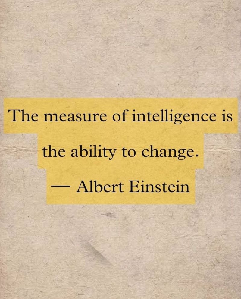 The measure of intelligence is the ability to change